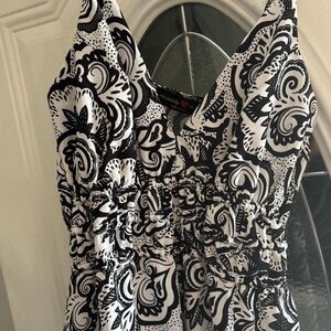 Black & White Floral Mini Dress - Unbranded